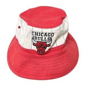 Vintage 90s Chicago Bulls NBA Bucket Hat Mitchell & Ness Pinstripe Adult L/XL